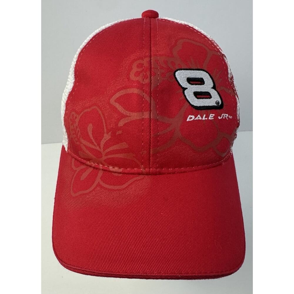 Dale Jr. #8 Nascar Red Hawaiian Meshback Baseball Chase Auth. Hat Adjust Back